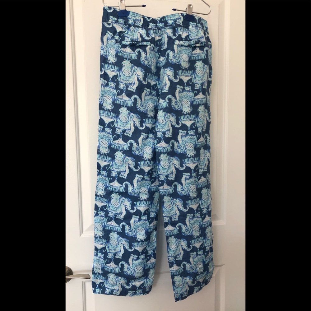 Lilly Pulitzer Blue Elephant Pants Size M